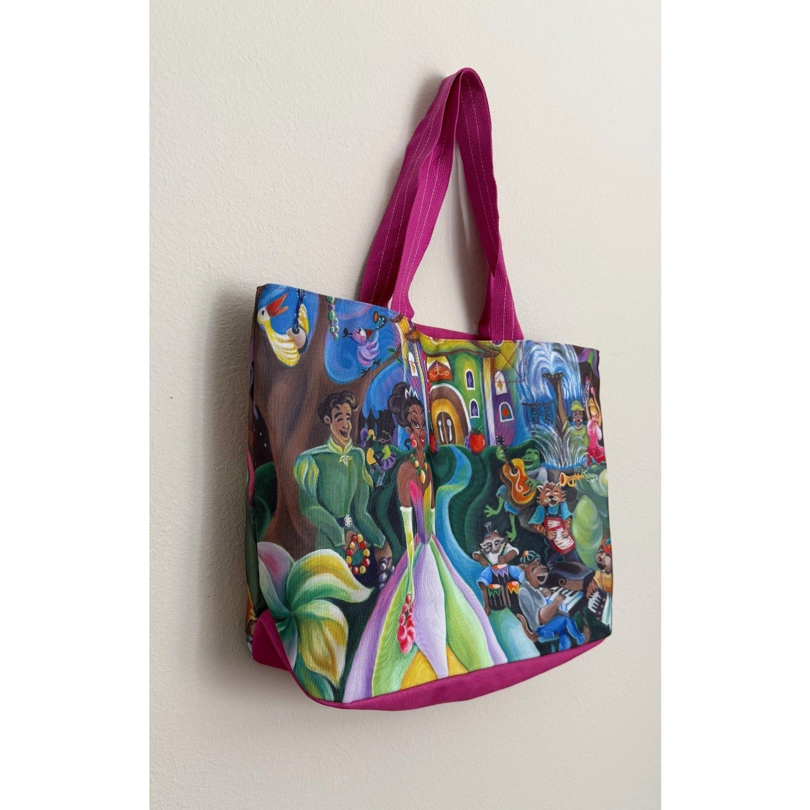 Disney Parks Princess Tiana Bayou Adventure Canvas Tote - Sharika Mahdi Art NEW