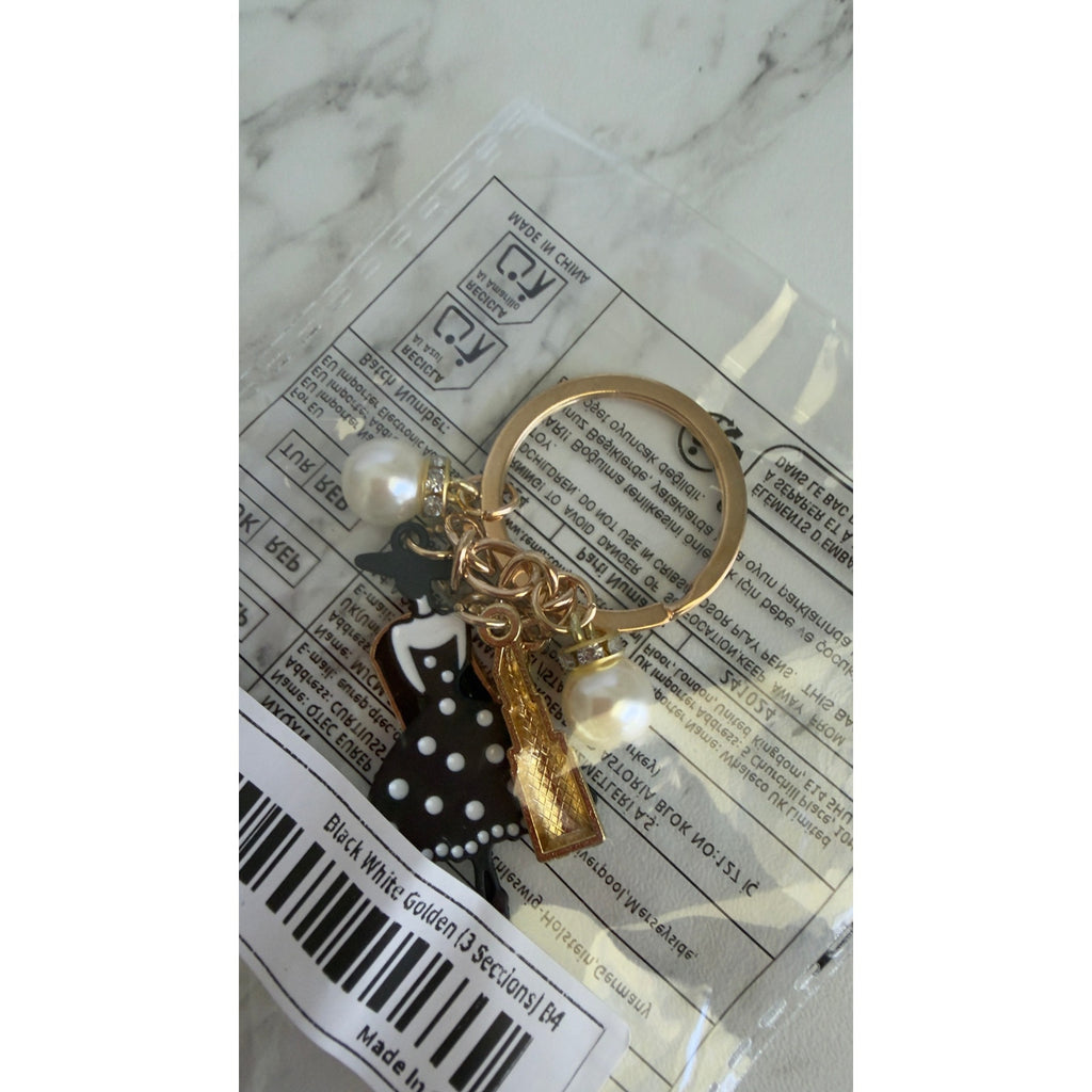 Polka Dot Dress Lipstick Fashion Woman Bag Charm Keychain NEW
