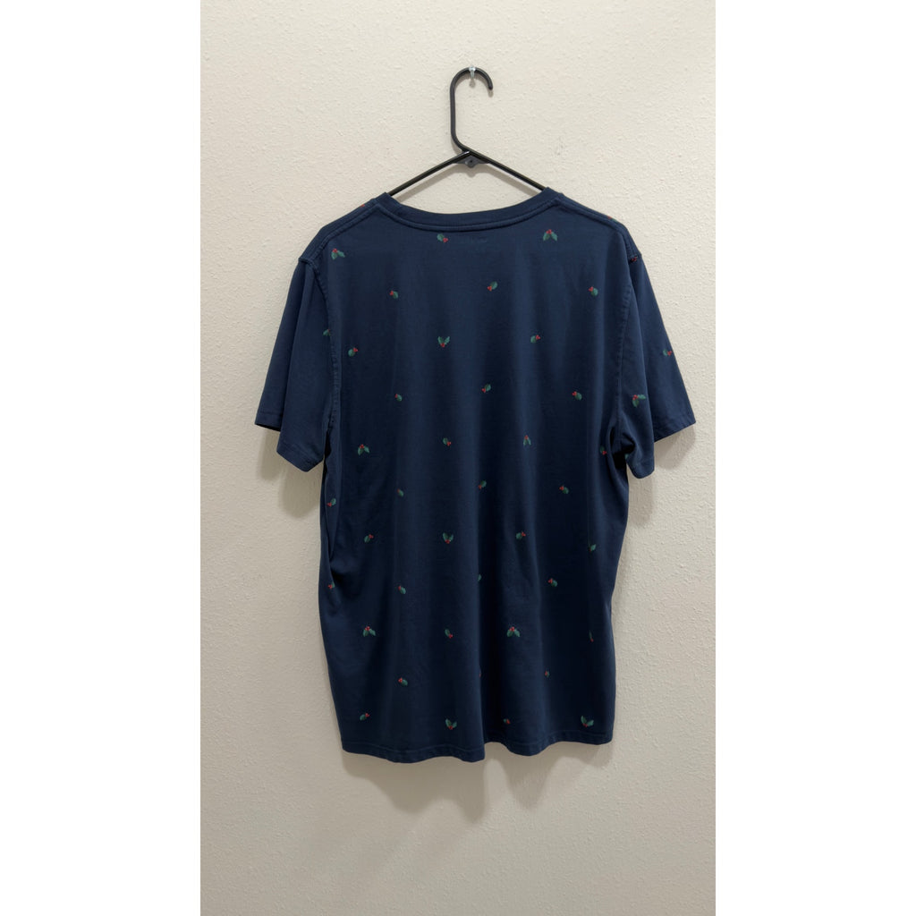 Old Navy "Holly Jolly" Christmas Graphic T-Shirt Men's Size XL Navy Blue