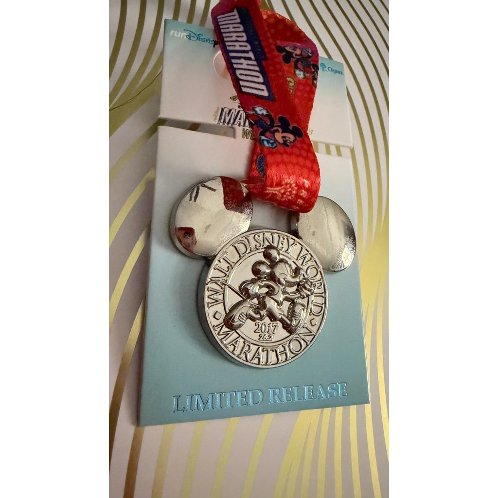 Disney 2017 runDisney WDW Marathon 26.2 MILES Mickey Mouse Medal Pin NEW