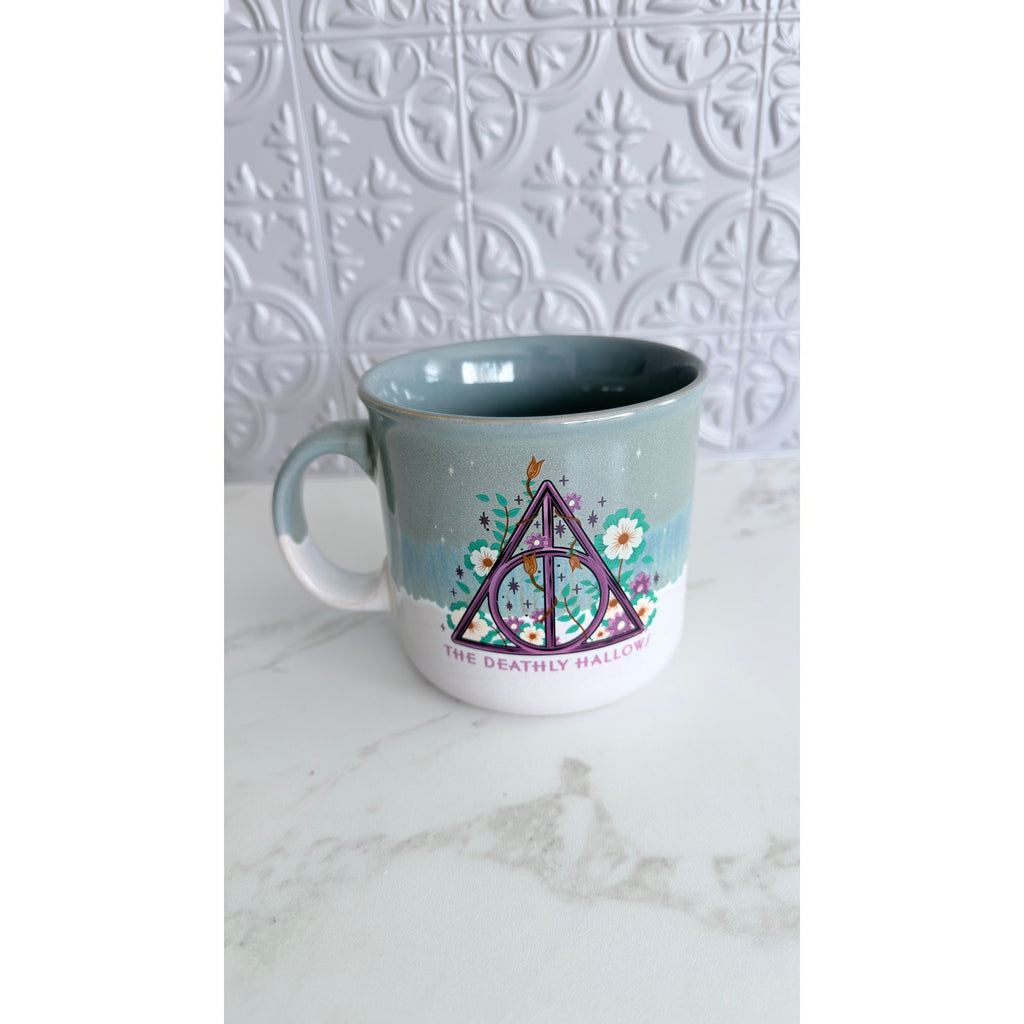 Silver Buffalo Harry Potter Deathly Hallows Floral Coffee Cup 20oz NEW