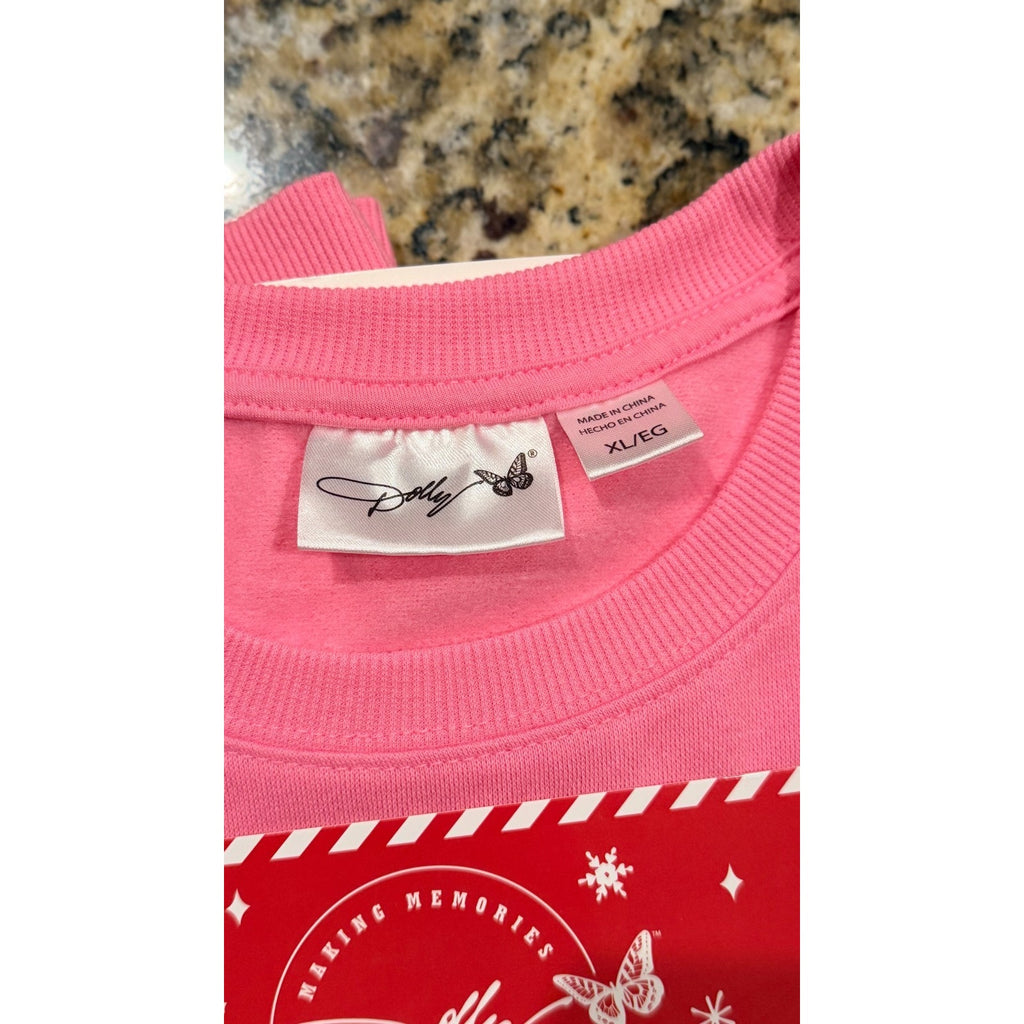 Dolly Parton Christmas Graphic Pullover - Pink - Women's XL - NWT