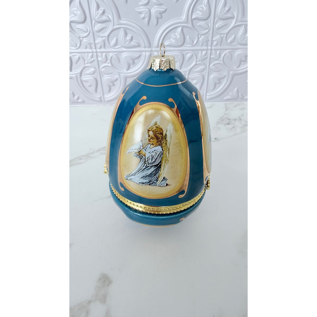Mr. Christmas Valerie Parr Hill Musical Egg Ornament 2011 - Blue (Damaged)