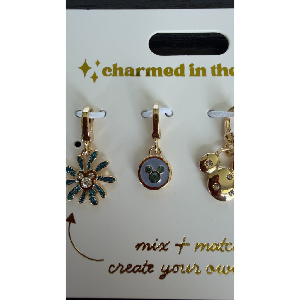 Disney Parks "Charmed in the Park" Set of 4 Add-on Charms — NEW