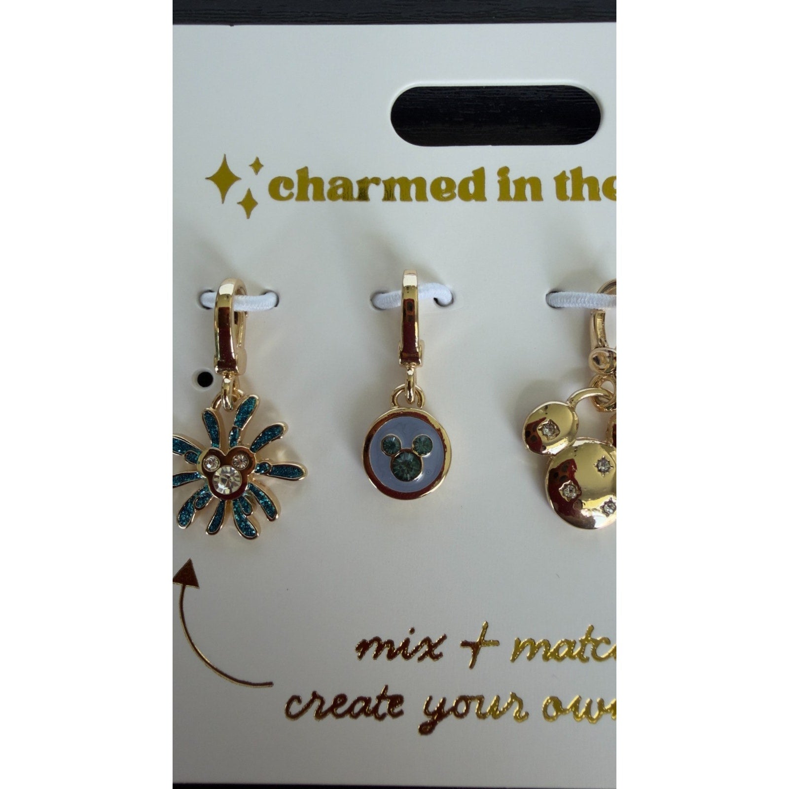 Disney Parks "Charmed in the Park" Set of 4 Add-on Charms — NEW