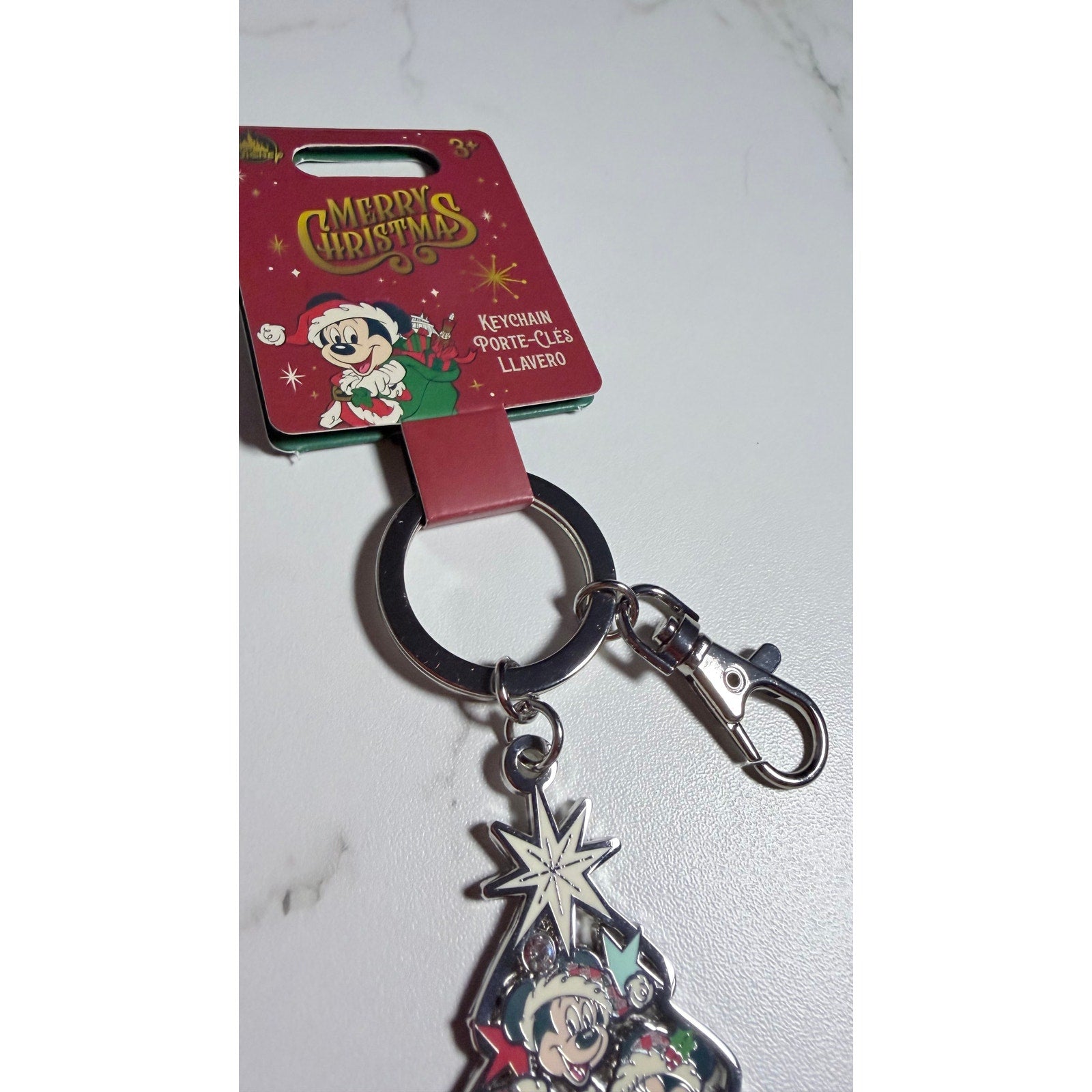 Disney Parks Mickey & Friends Christmas Tree Keychain Bag Clip NWT