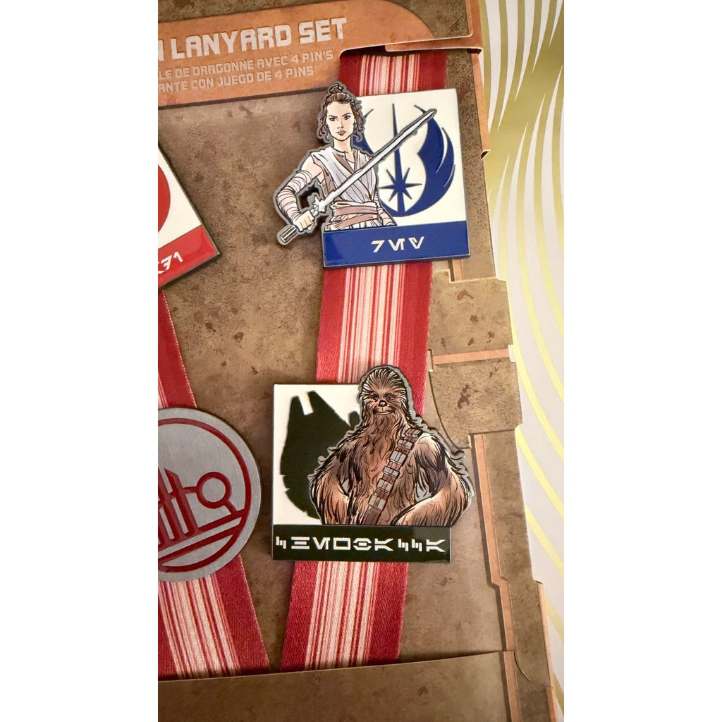 Disney Pins Star Wars Galaxy's Edge Starter Trading Pin Lanyard Set