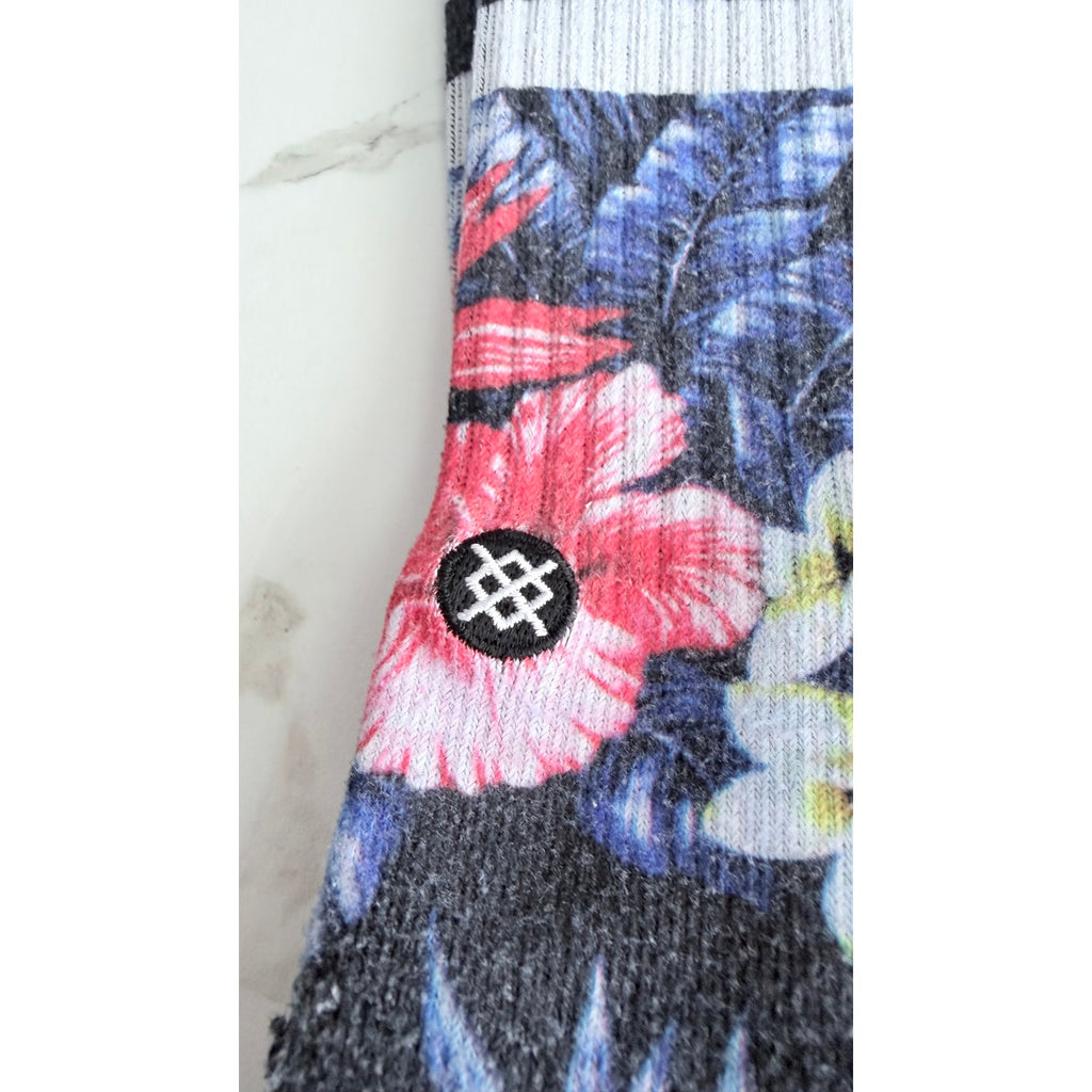 Stance Floral Crew Socks 2-Pair Lot Sizes Large & Medium Black