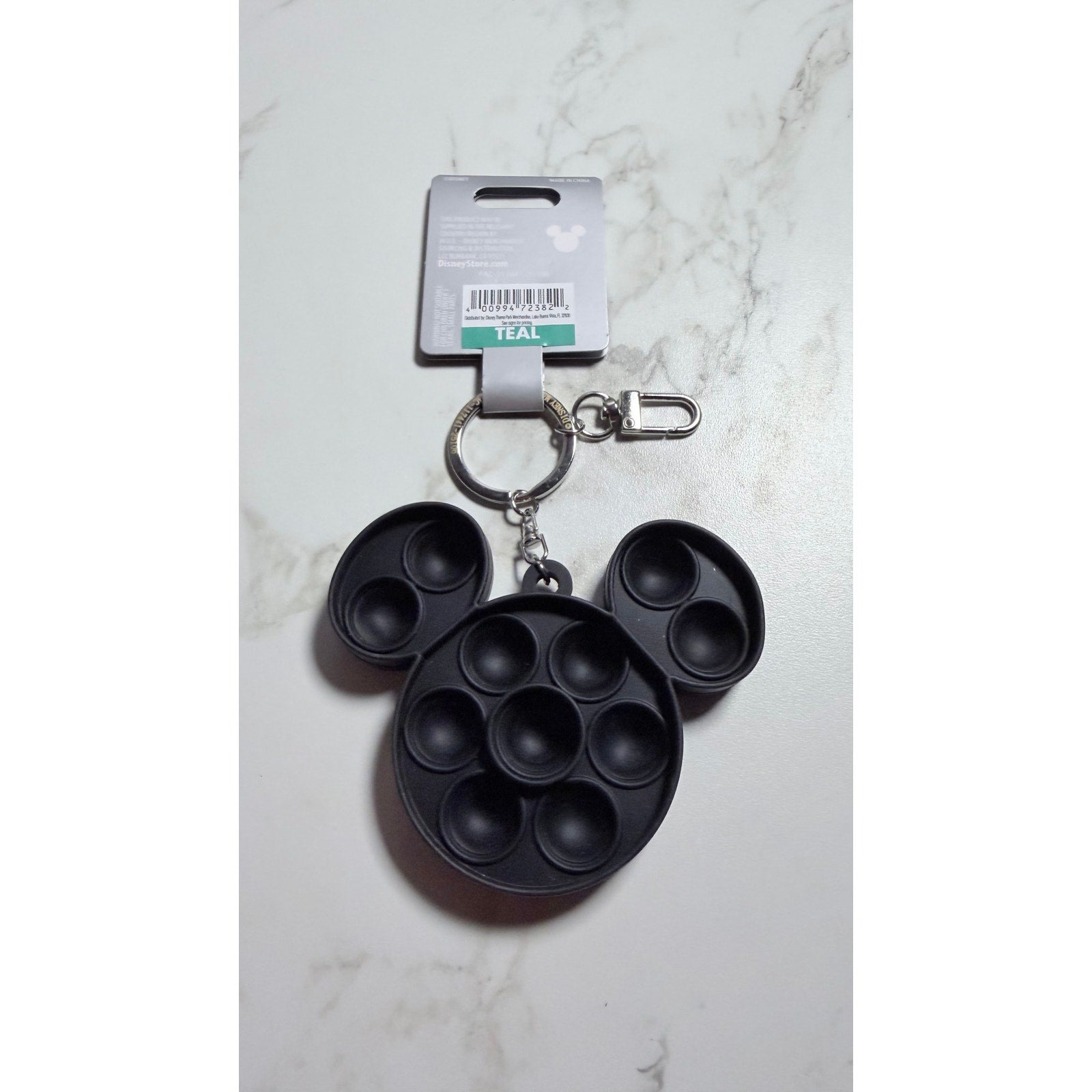 Disney Mickey Mouse Black Pop It Fidget Toy Keychain Clip Sensory Toy NEW