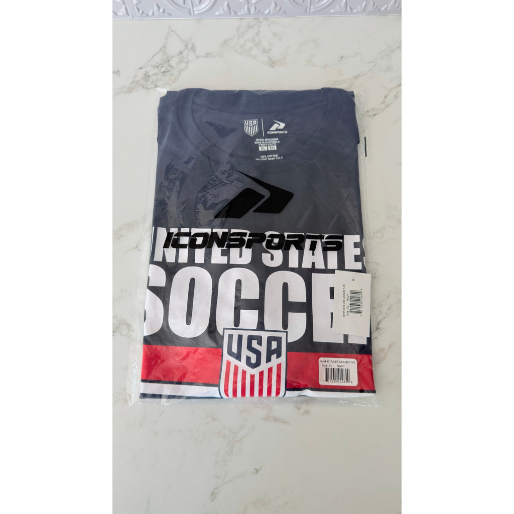 Icon Sports US Soccer Men’s Graphic T-Shirt Navy Blue Size XL NWT