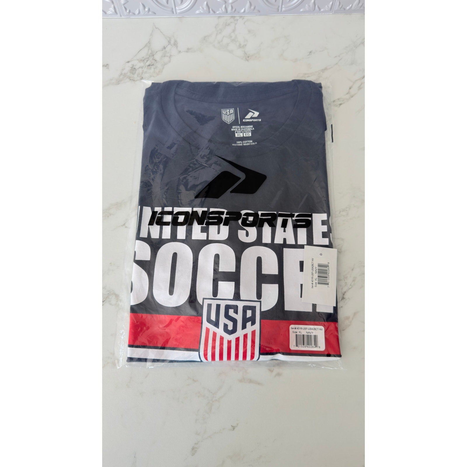 Icon Sports US Soccer Men’s Graphic T-Shirt Navy Blue Size XL NWT