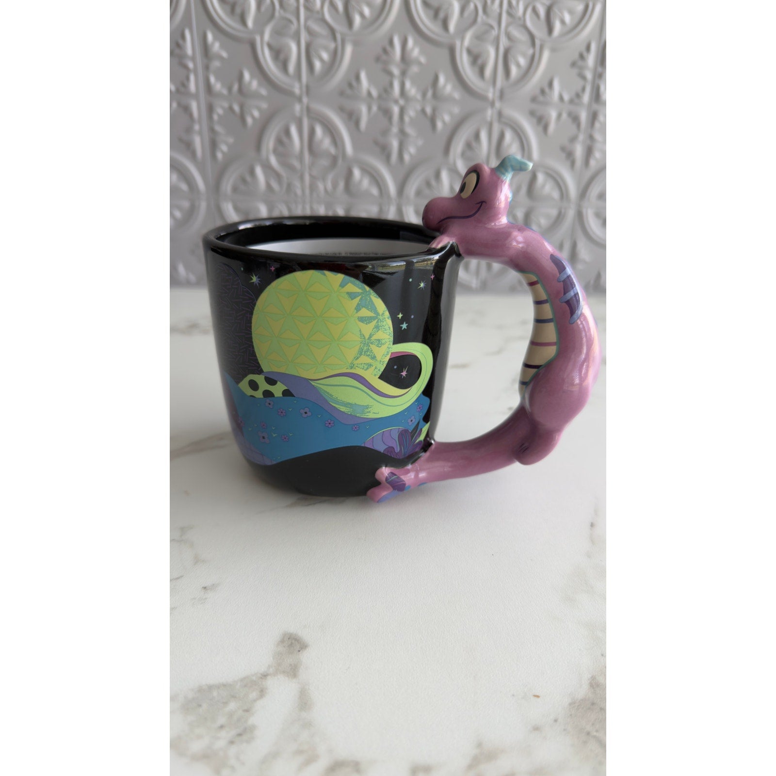 Disney Epcot Festival of the Arts 2026 Figment Sculpted Handle Ceramic Mug NEW