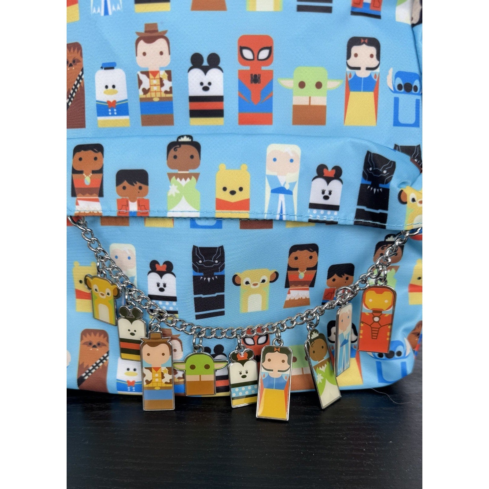 Disney Parks Disney100 Celebration Unified Characters Backpack with Charms NWT