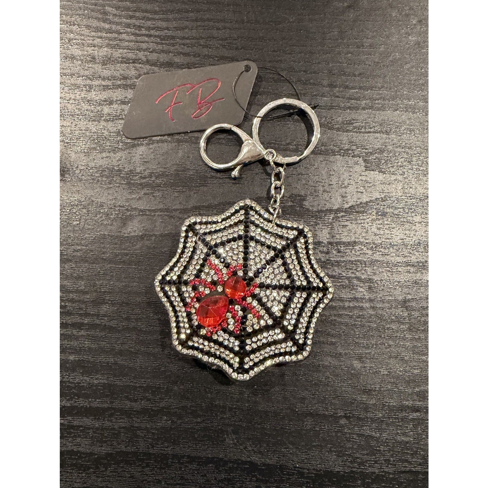 Bling Rhinestone Spider Web Keychain / Bag Charm (NWT)