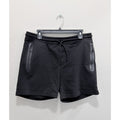 Men's Large Black 5" Inseam Fleece Shorts Heat Seal Zip Pocket Preowned