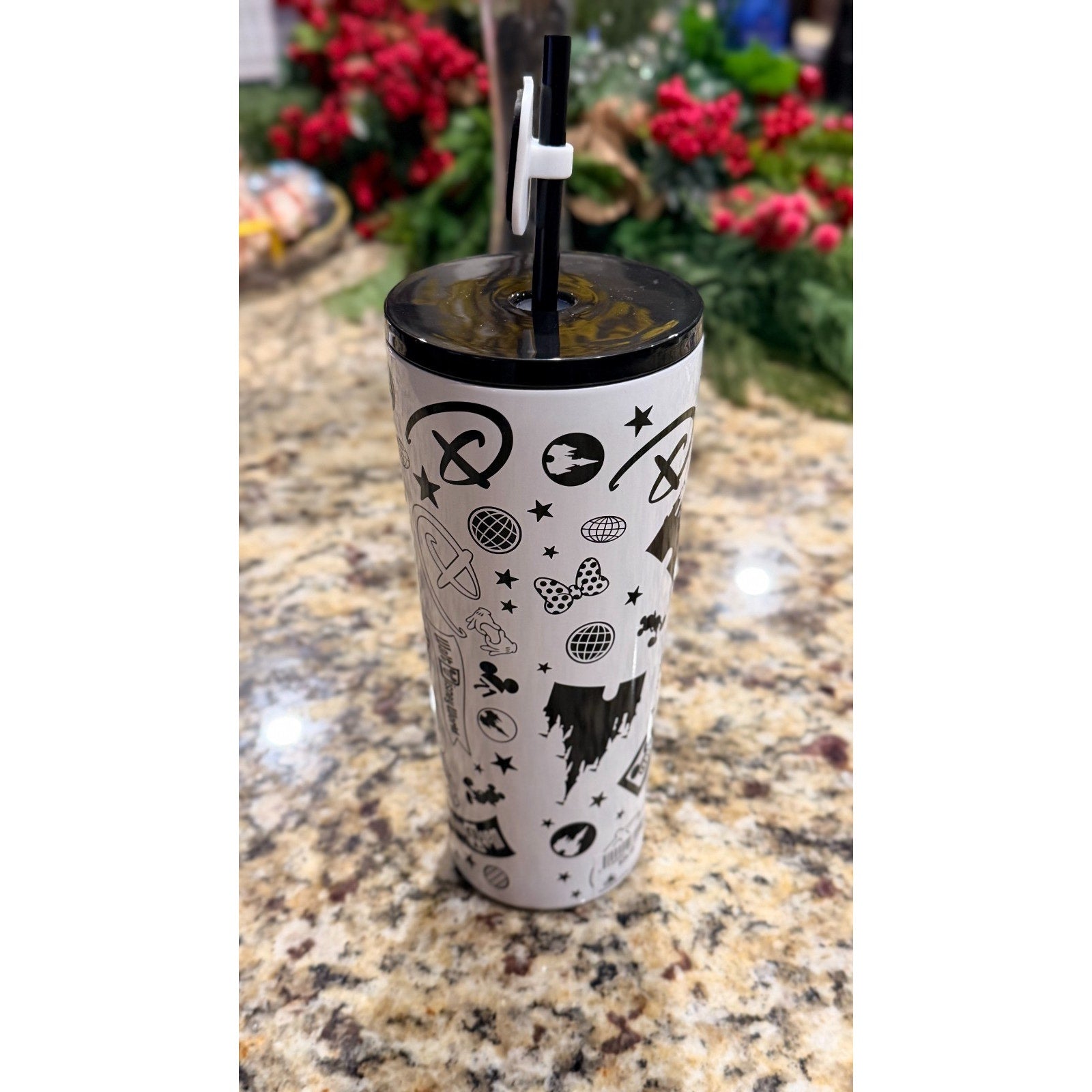 NEW Disney Parks Walt Disney World Black & White 24oz Tumbler