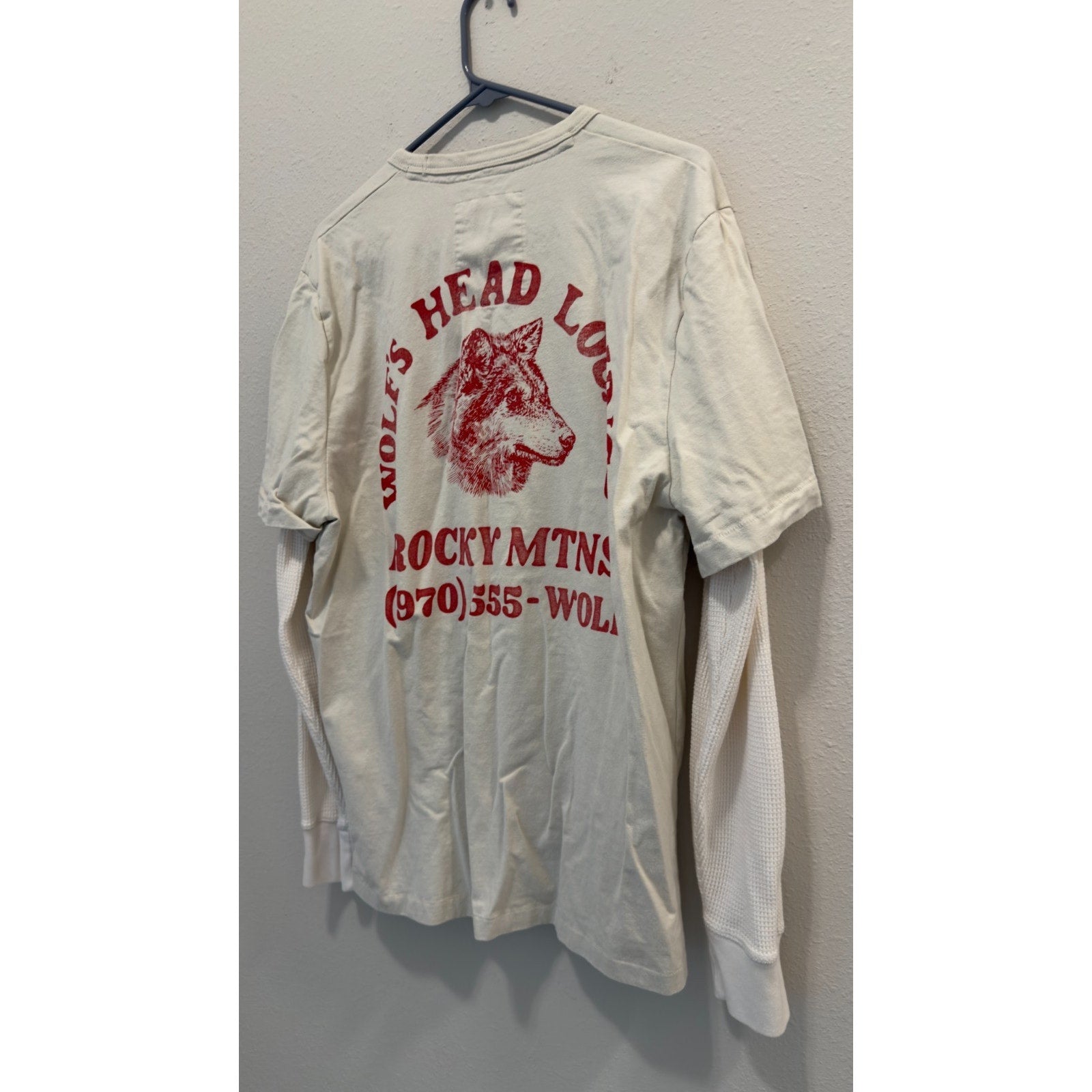 Hollister Layered Long-Sleeve Wolf’s Head Lounge Graphic Tee - Men’s Large NWT