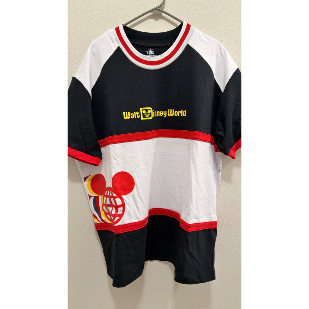 NEW Disney Parks Racing Color-Block Crewneck T-Shirt - Adult Large