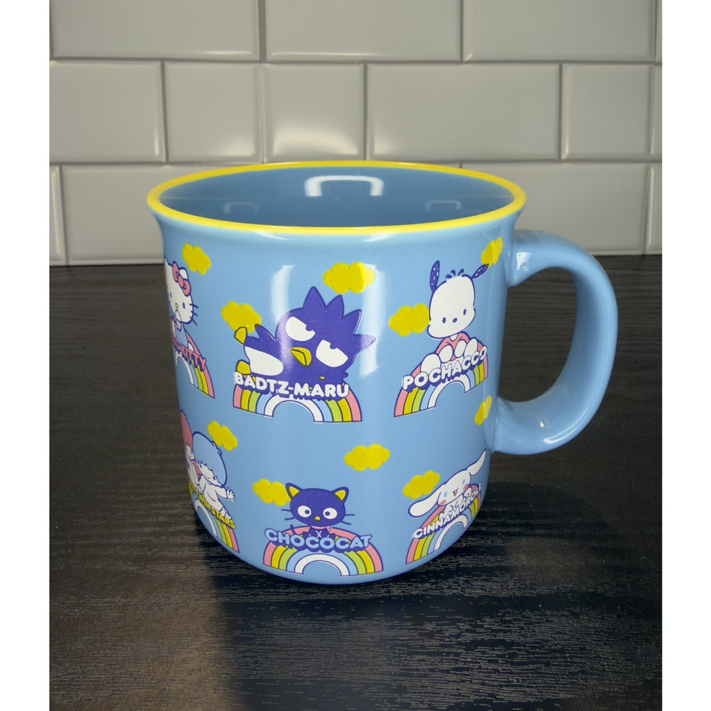 Hello Kitty & Friends Blue Rainbow Character 20oz Ceramic Mug NEW