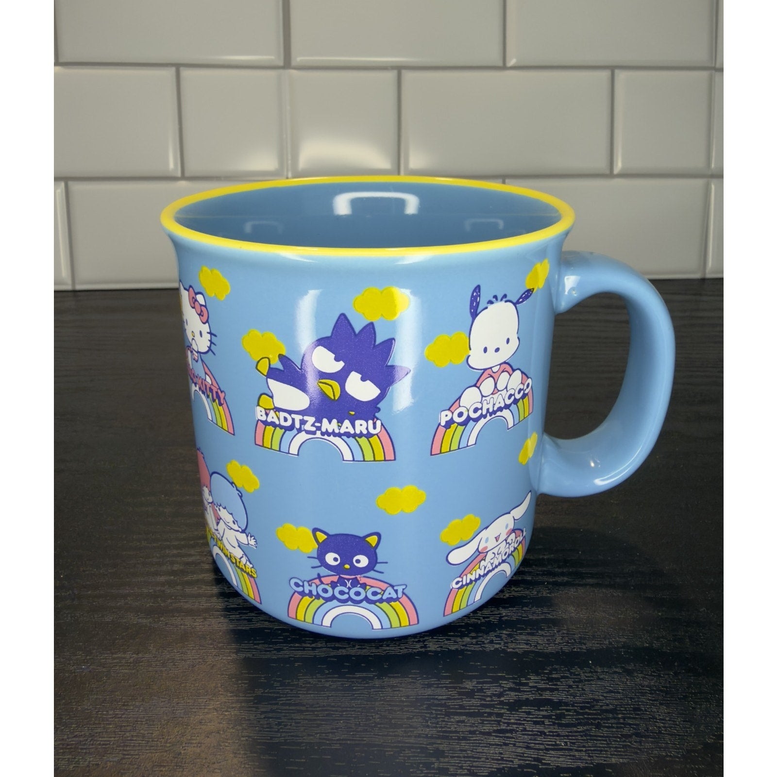 Hello Kitty & Friends Blue Rainbow Character 20oz Ceramic Mug NEW