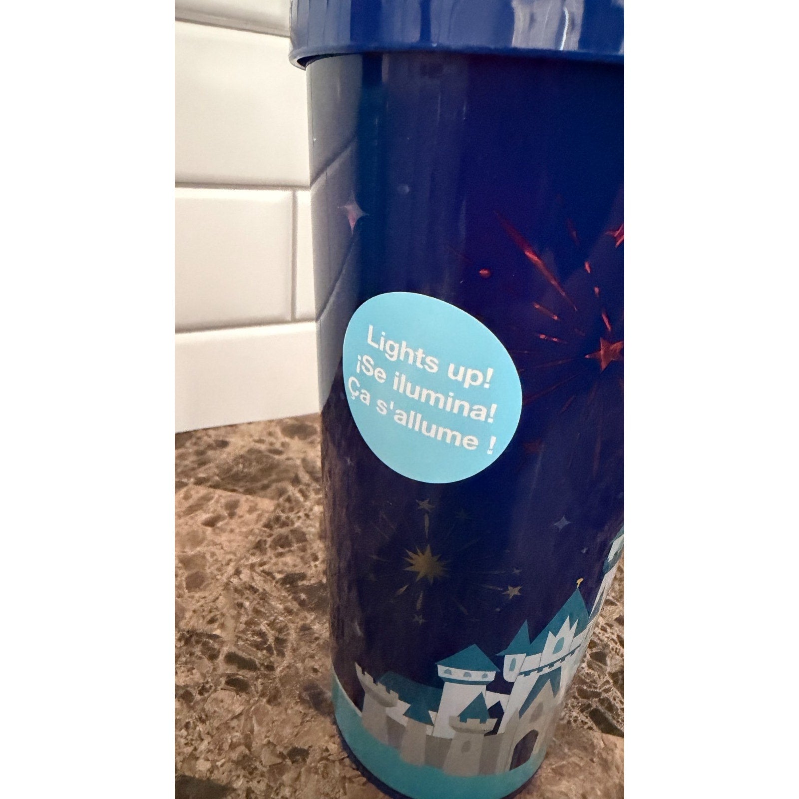 Disney Parks Cinderella Castle Light-Up Tumbler with Straw - NEW