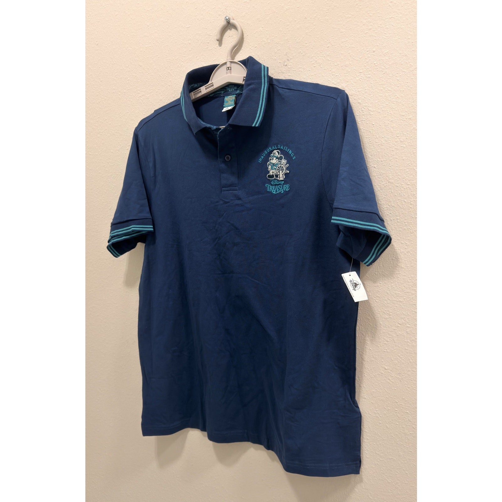 Disney Cruise Line Disney Treasure "Inaugural Sailings" Adult Polo Large NWT