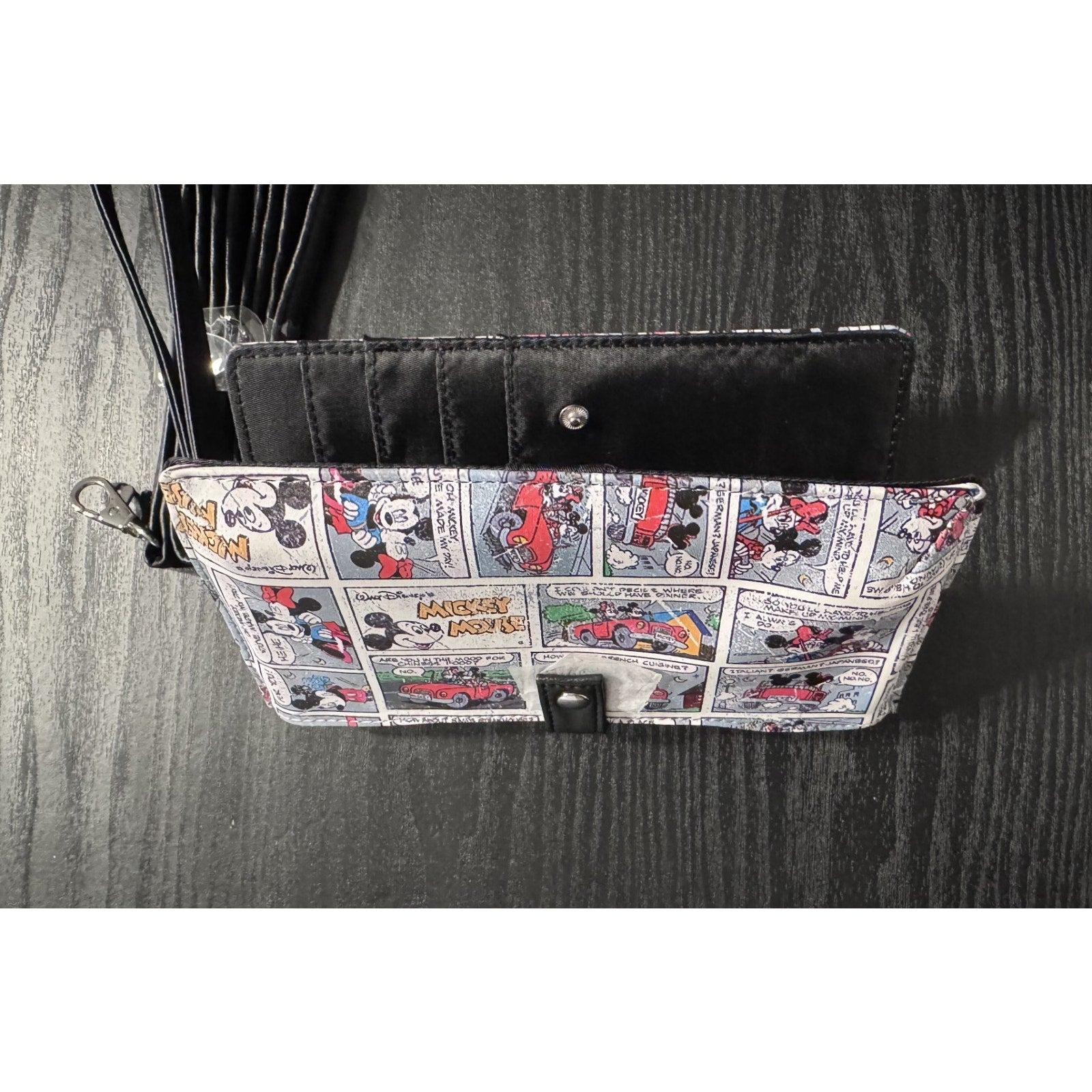 Disney Parks Mickey Mouse Comic Strip Wallet with Wristlet & Shoulder Straps NWT