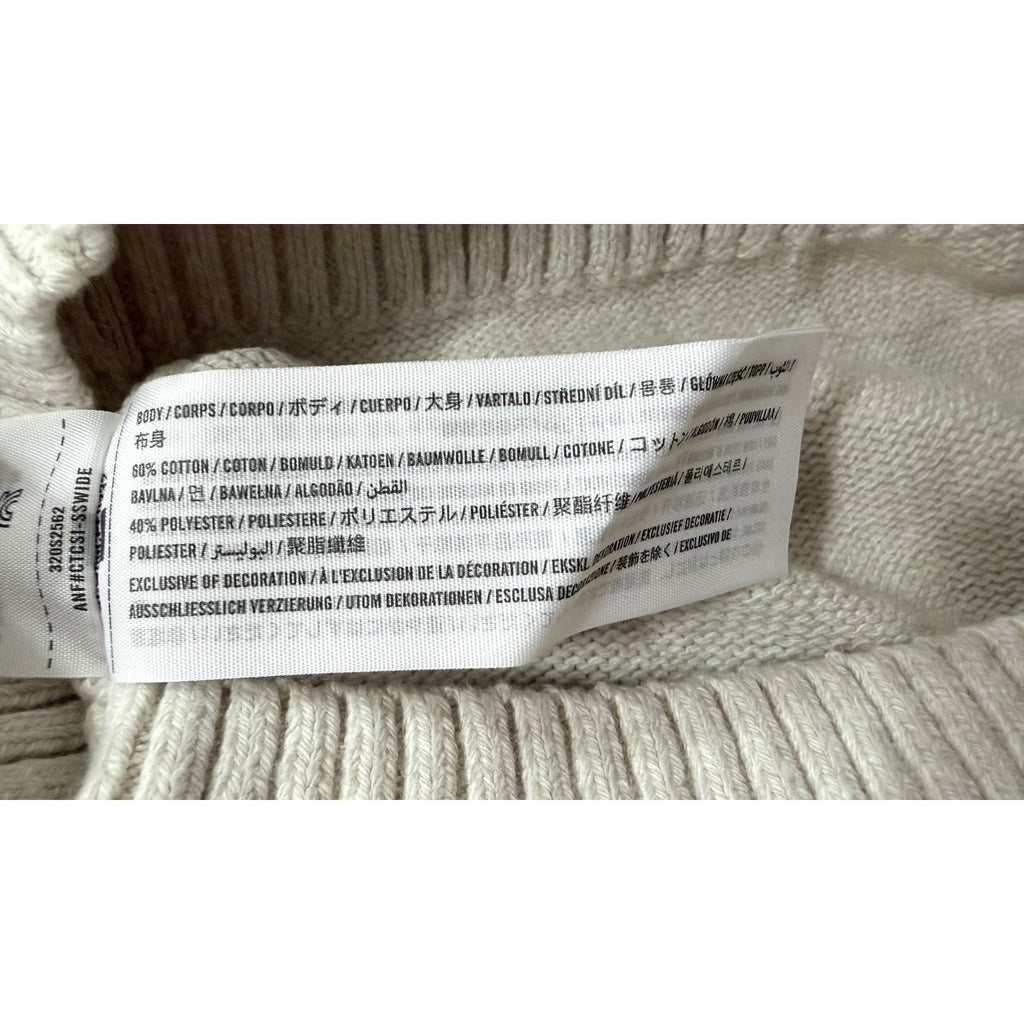 Hollister American Flag Graphic Knit Sweater Cream Beige Men's Large NWT