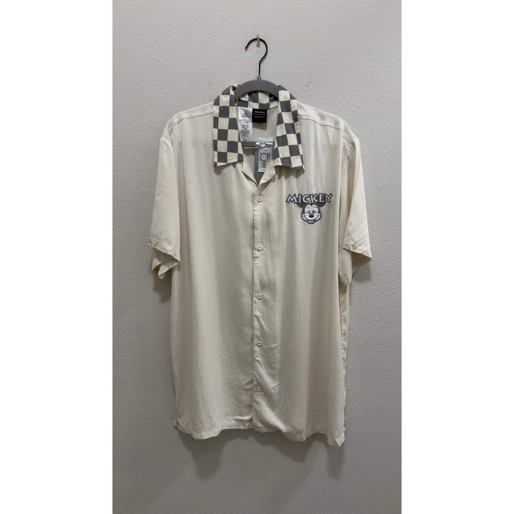 Disney Parks Our Universe Mickey Mouse Checkered Button Down Shirt NWT Large