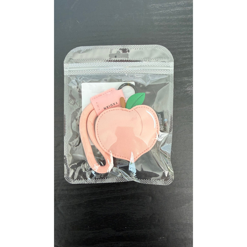 Creative Faux Leather Fruit Keychain - Peach NEW