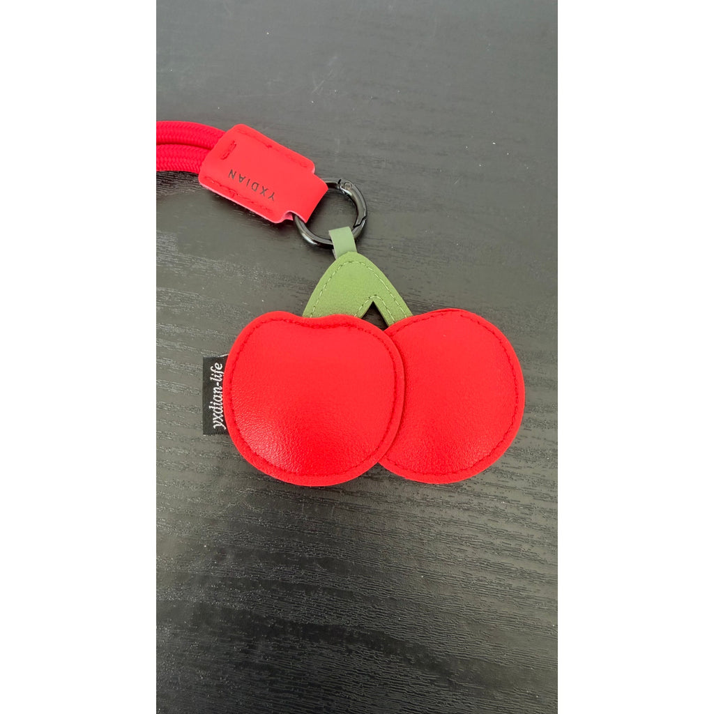 Creative Faux Leather Cherry Fruit Keychain – NEW