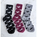 Hollister Men's Crew Socks 3-Pack Seagull Logo Black Maroon Grey Preowned