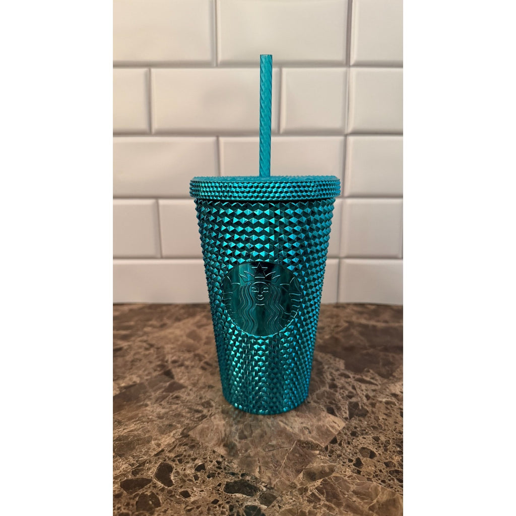 Starbucks Summer 2023 Blue Splash Chrome Studded Tumbler – NEW