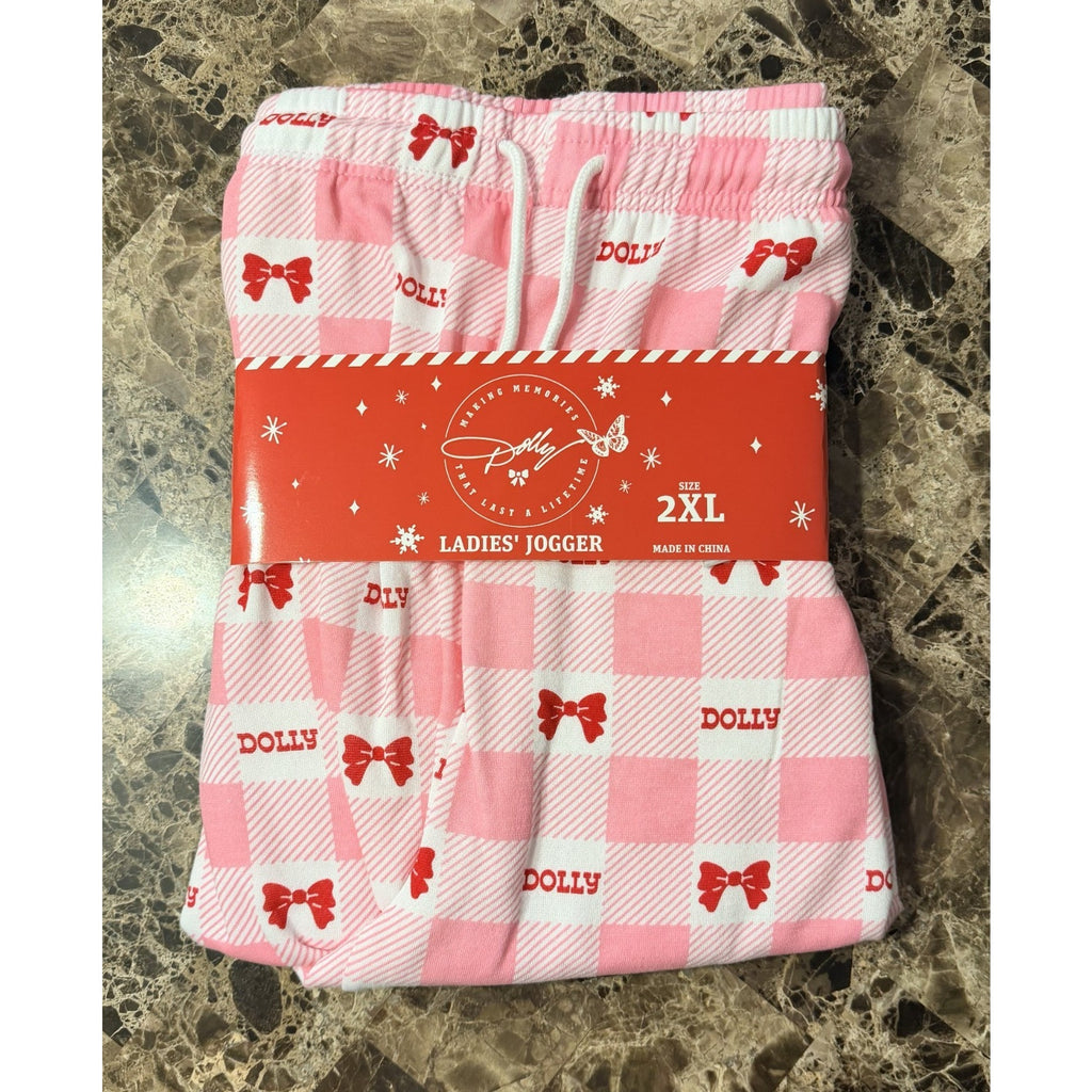 NEW Dolly Parton "Bows & Checks" Jogger Pajama Pants – Adult 2XL