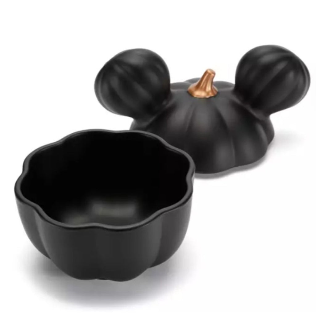 Disney Parks Mickey Mouse Pumpkin Serving Bowl with Lid NEW