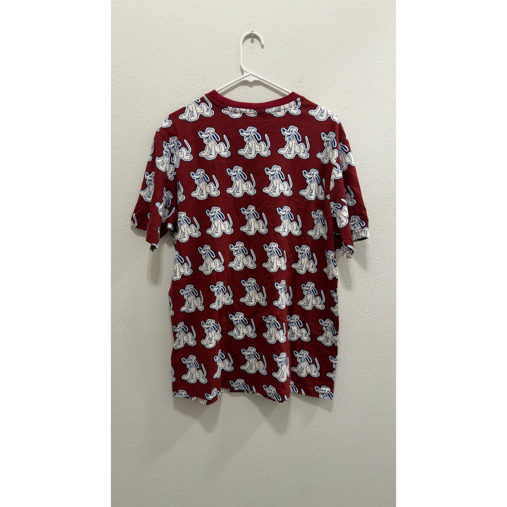 Disney Parks Our Universe Pluto All Over Print Shirt Medium NWT