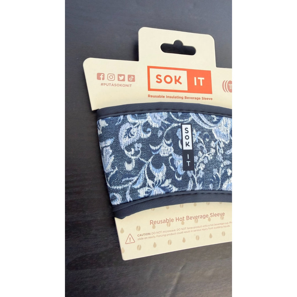 HotSok "Paisley Patchwork" Insulated Hot Coffee Sleeve - Boho Print NWT