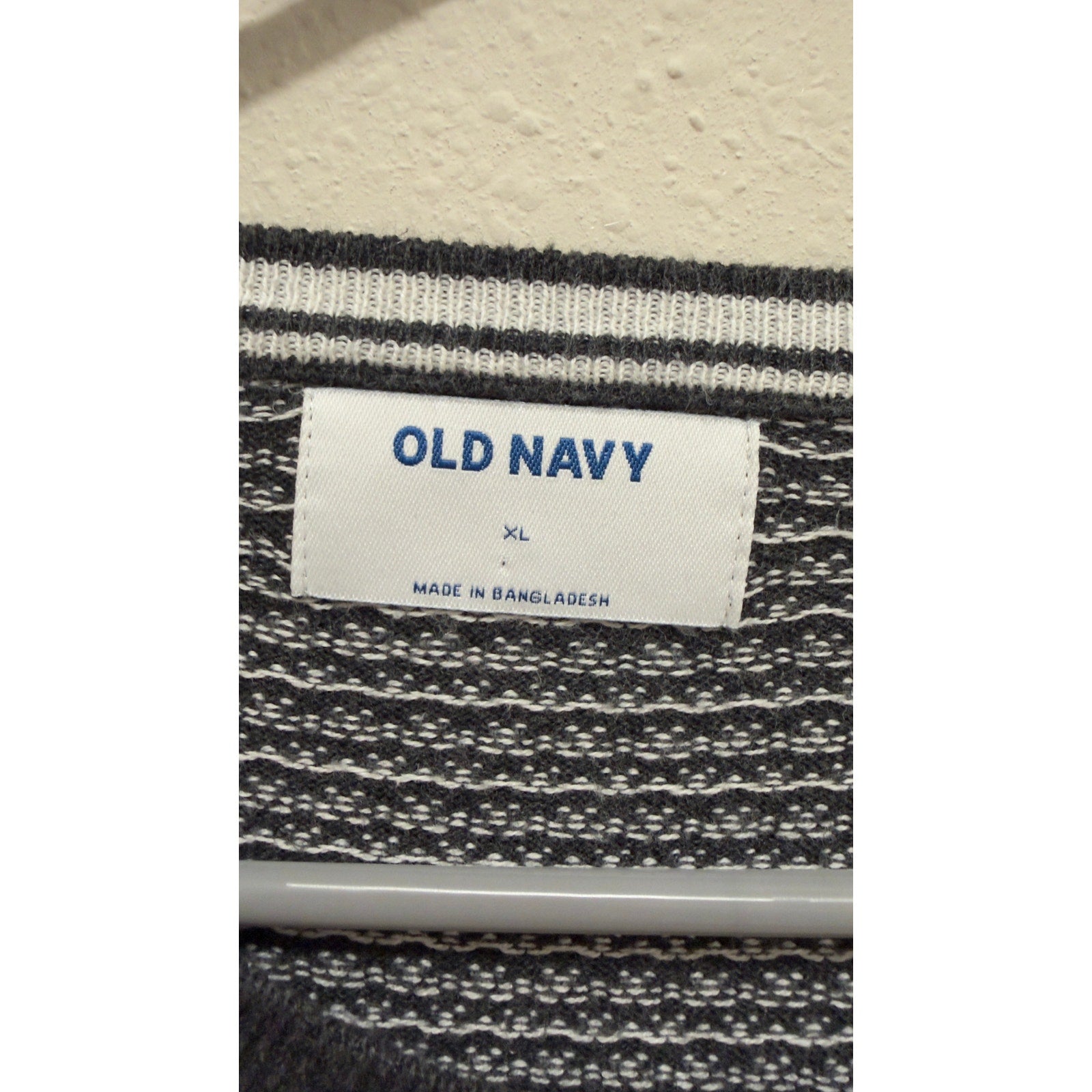 Old Navy Men's Black White Micro Pattern Knit Crewneck Sweater XL