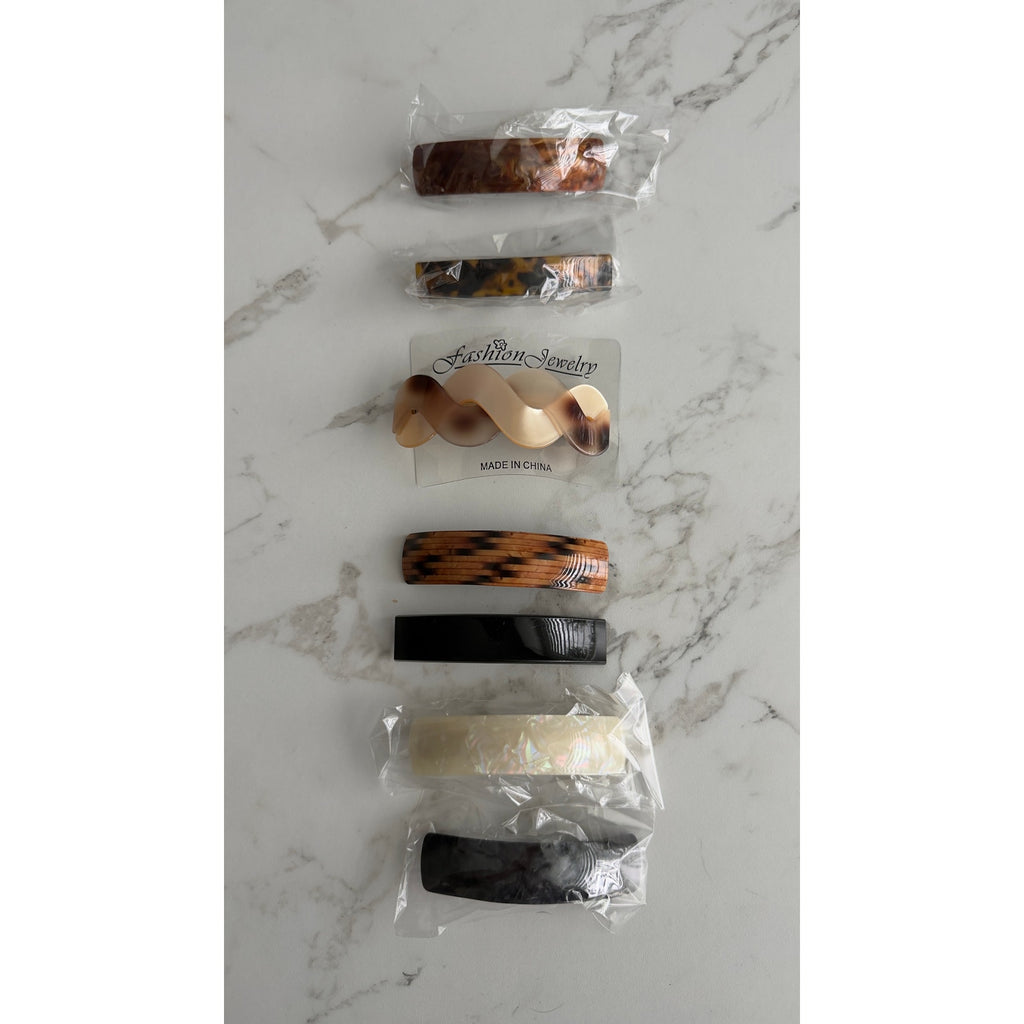 16 Pack Acrylic Hair Clips French Style Barrettes