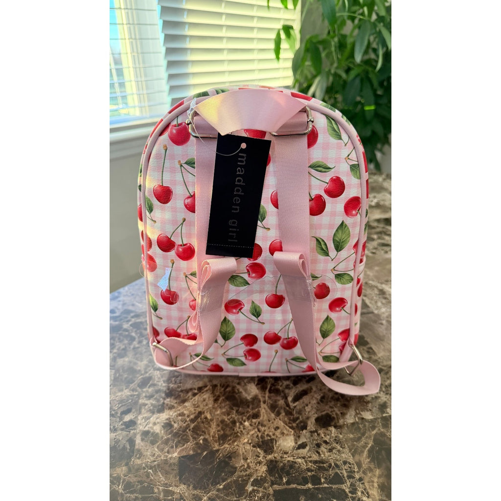 NEW Madden Girl Cherry Print Mini Backpack & Matching Wallet Set