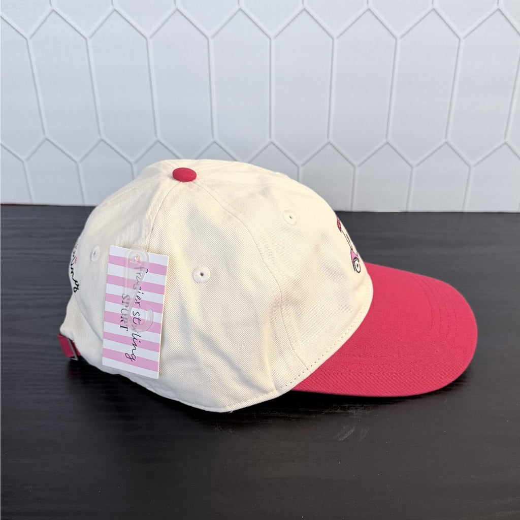 NEW Frasier Sterling "Golf Cart" Adjustable Baseball Cap - Cream/Red
