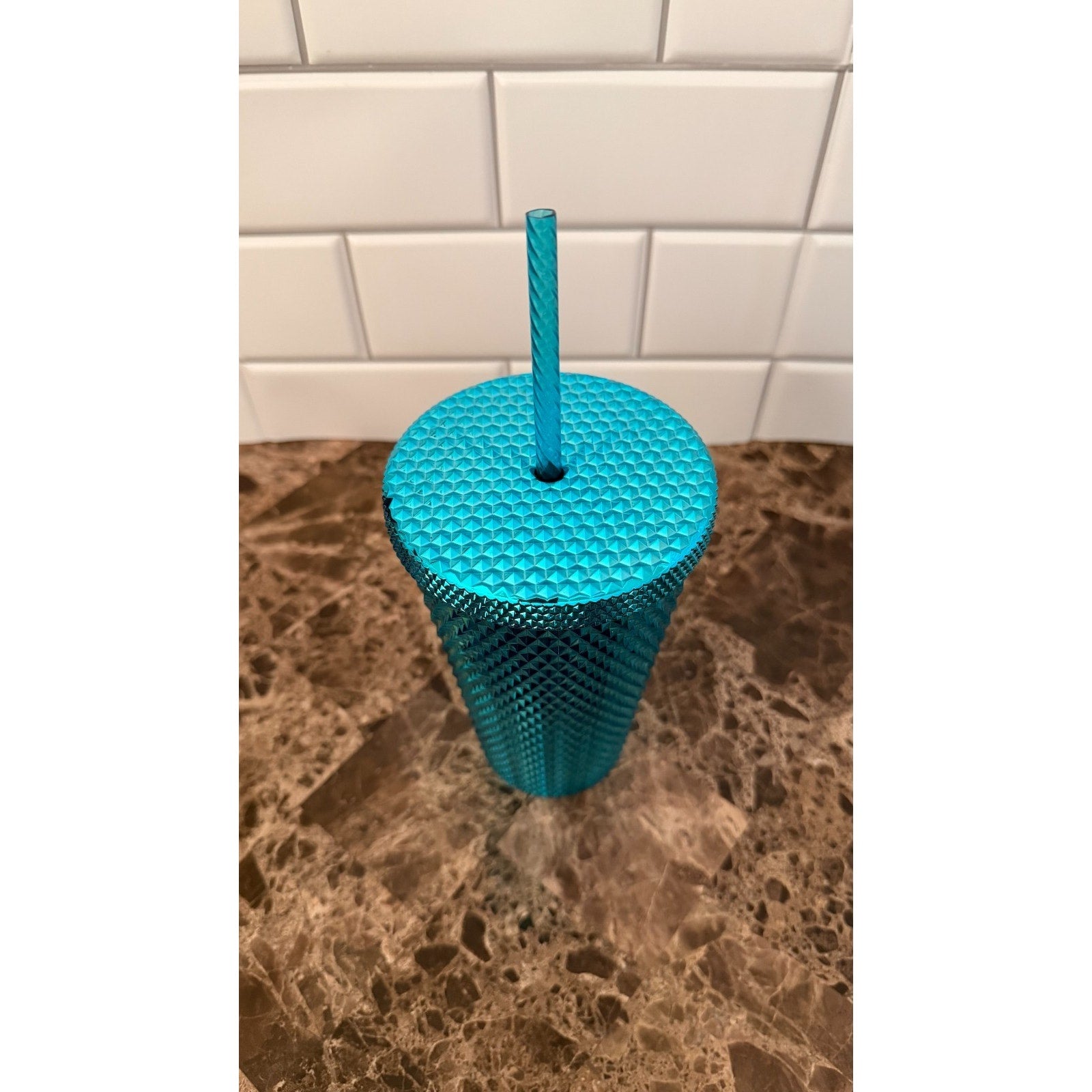 Starbucks Summer 2023 Blue Splash Chrome Studded Tumbler – NEW