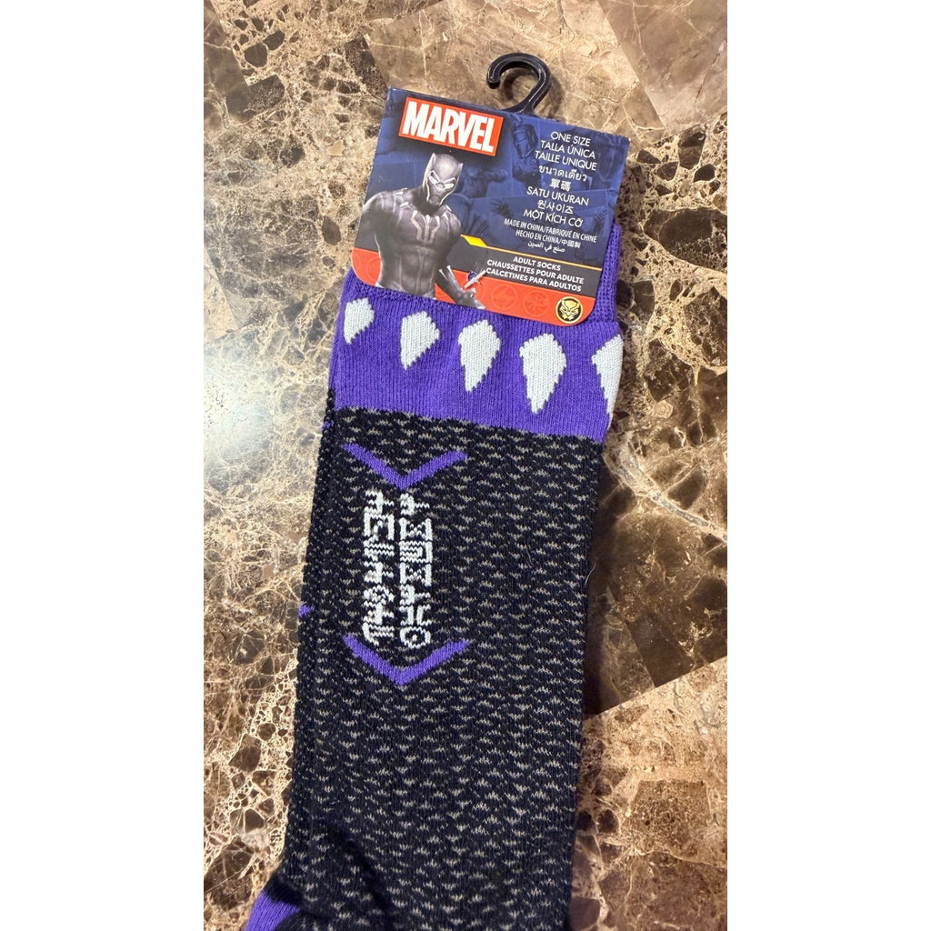 Disney Parks Marvel Black Panther Pair of Adult Socks One Size NWT