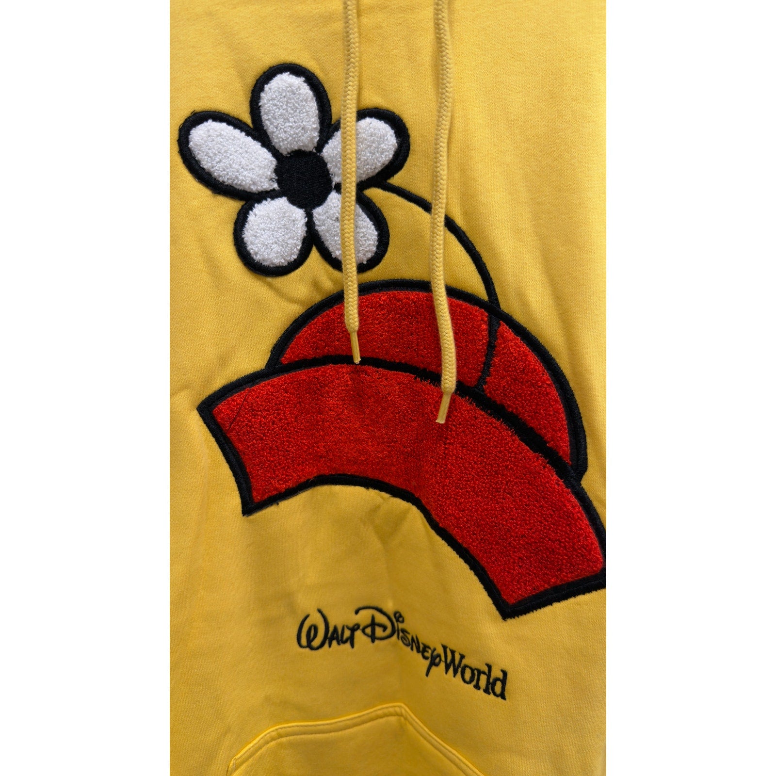 Walt Disney World Minnie Mouse Vintage Flower Hat Pullover Hoodie NWT Large