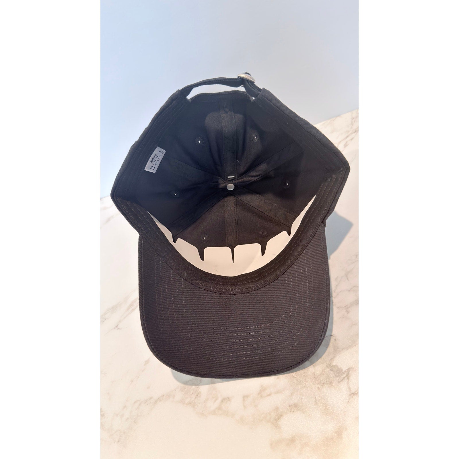 NWT Disney Minnie Mouse Chenille Patch Adjustable Baseball Cap - Black