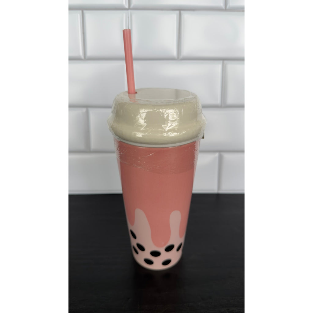 Cerra Ceramic Pink Boba Tea Decorative Cup