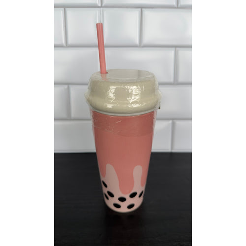 Cerra Ceramic Pink Boba Tea Decorative Cup