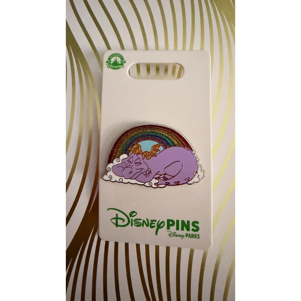 Disney Parks 2023 EPCOT Figment Sleeping on Cloud Glitter Rainbow Pin