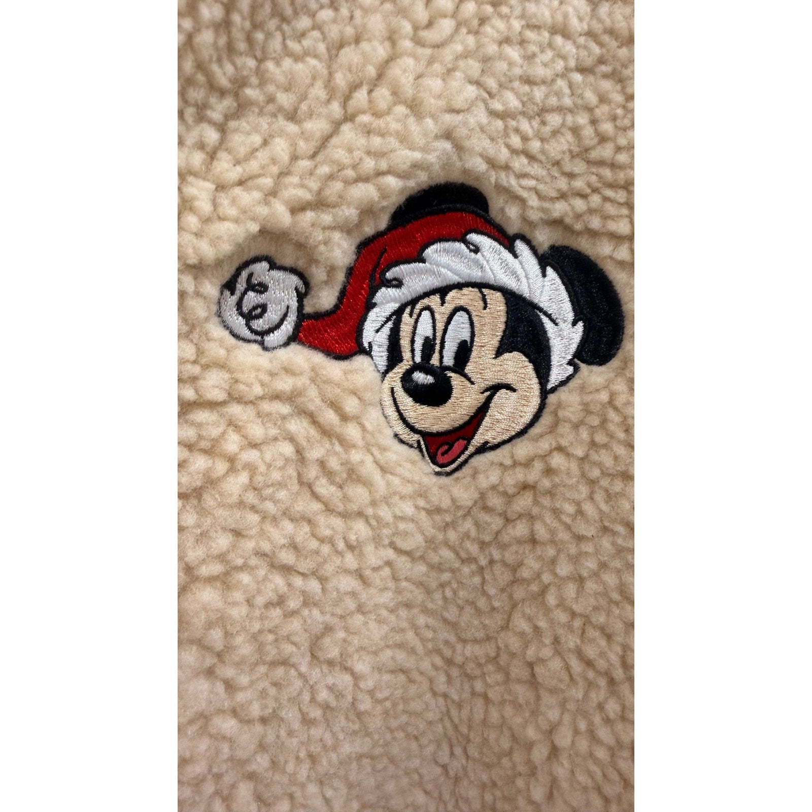 Disney Parks Mickey Mouse Santa Claus Christmas Holiday Fleece Jacket XL NWT