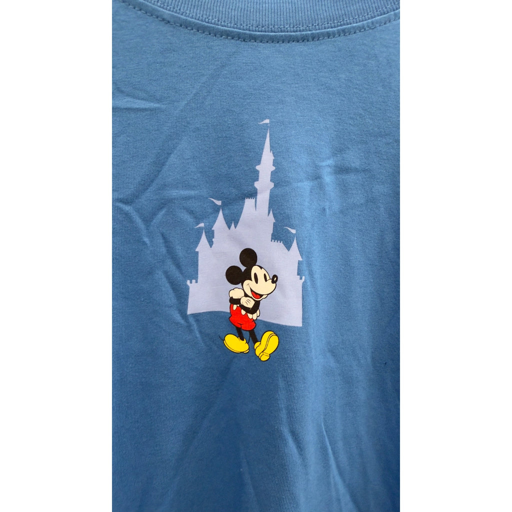 Walt Disney World Mickey Mouse Castle Blue Long Sleeve Shirt NWT Large